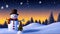 A Playful Snowman Greeting to Celebrate the Holiday Season. A Magical Christmas Background.