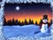 A Playful Snowman Greeting to Celebrate the Holiday Season. A Magical Christmas Background.