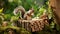 Playful Squirrel on a Wooden Wall