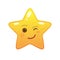 Playful star shaped comic emoticon