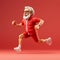 Playful Still Life: Iconic Pop Culture Caricature Of An Old Man Running
