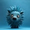 Playful Surrealism: Blue Hedgehog Dog Figurine With Evgeni Gordiets Style