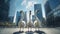 Playful Swan Guardians: Humorous Imagery Of Tall Swans Protecting Twin Towers