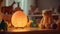 Playful teddy bear figurine illuminates family Christmas celebration indoors generated by AI