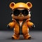 Playful Teddy Bear In Orange Jacket - Unique Zbrush Atompunk Design