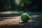 Playful Tennis Ball on Court. Perfect for Sports Enthusiasts.