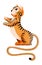 Playful tiger. Cute decorative wild cat in traditional chinese style
