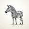 Playful Visual Puzzles: Zebra With Curved Antlers In Linear Geometry