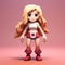 Playful Voxel Art: Abigail, A Blonde Pixel Girl In 8-bit Style