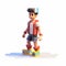 Playful Voxel Art: Dynamic Colors And Sculpted Boy Walking