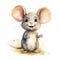 Playful Watercolor Illustration Of A Cute Gray Mouse