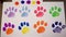 Playful Watercolor Paw Prints, Made with Generative AI