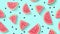 Playful Watermelon Pattern On Light Blue Background