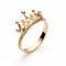 Playful And Whimsical Crown Ring With Gold And Diamond Accents