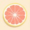 Playful And Whimsical Grapefruit Half Vector With Organic Material