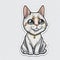 Playful Whiskers: Cartoon Sticker of an Adorable Japanese Bobtail Cat