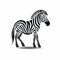 Playful Zebra Logo Silhouettes On White Background