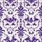 Playfully Ornate Damask Pattern On Purple And White Background