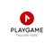 PLAYGAME Logotype, Vector Emblem for Video Hosting