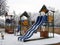 Playground for children under the snow