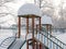 Playground covered with snow