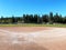 playground empty softball ballpark baseball diamond recreation rural public city field