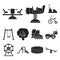 Playground, entertainment black icons in set collection for design. Attraction and equipment vector symbol stock web