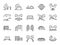 Playground icon set. Included icons as kids outdoor toy, sandbox, children parks, slide, monkey bar, dome climber, jungle gym and