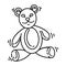 Playground kids doll bear ,playing,children,kindergarten. hand drawn icon set, outline black, doodle icon, vector icon