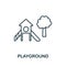 Playground outline icon. Thin style design from city elements icons collection. Pixel perfect symbol of playground icon. Web