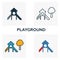 Playground outline icon. Thin style design from city elements icons collection. Pixel perfect symbol of playground icon. Web