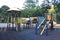 Playground, public, space, outdoor, play, equipment, recreation, city, park, tree, leisure, slide