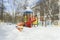 Playground snowy winters, Moscow, Russia