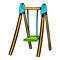 Playground swing icon, icon cartoon