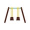 Playground swings icon, flat style