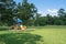 Playground under lush of Oak tree