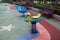 Playgrounds for children to wobble in the public park in the city of Thailand.