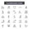 Playgrounds line icons, signs, vector set, outline illustration concept