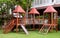 Playgrounds, wooden equipment, climbing, slides and activities