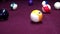 Playing American Billiard Poule Closeup Colorful Balls