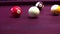 Playing American Billiard Poule Closeup Colorful Balls