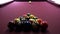 Playing American Billiard Poule Closeup Colorful Balls