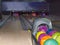 Playing area in the modern pin bowling alley