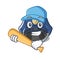 Playing baseball police hat isolated in the mascot