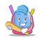 Playing baseball school bag character cartoon