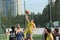 The playing basketball of Company staff in shenzhen shekou sports center