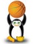 Playing basketball with the penguin