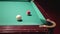 Playing billiard .Close-up shot of a man playing billiard