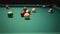 Playing billiard .Close-up shot of a man playing billiard