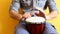 Playing Bongo drum close up HD stock footage. Hand tapping a Bongo drum in close up.